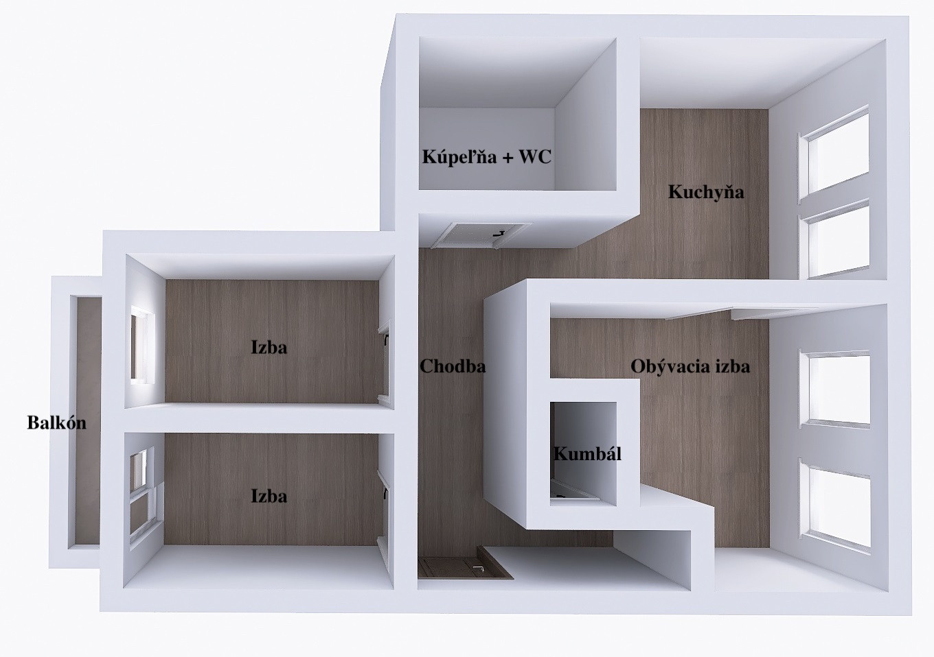 3 izbový byt s loggiou, Košice - Nad Jazerom