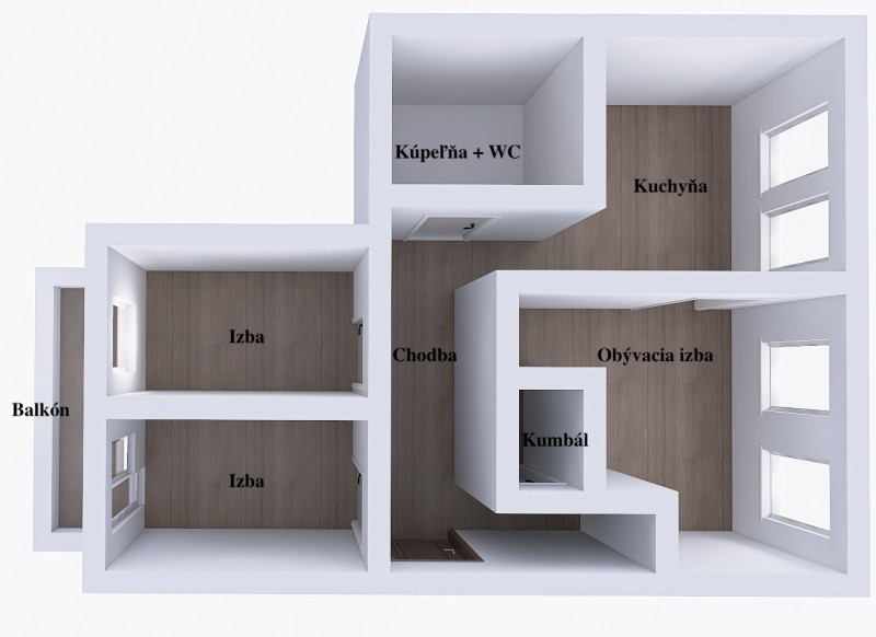 3 izbový byt s loggiou, Košice - Nad Jazerom