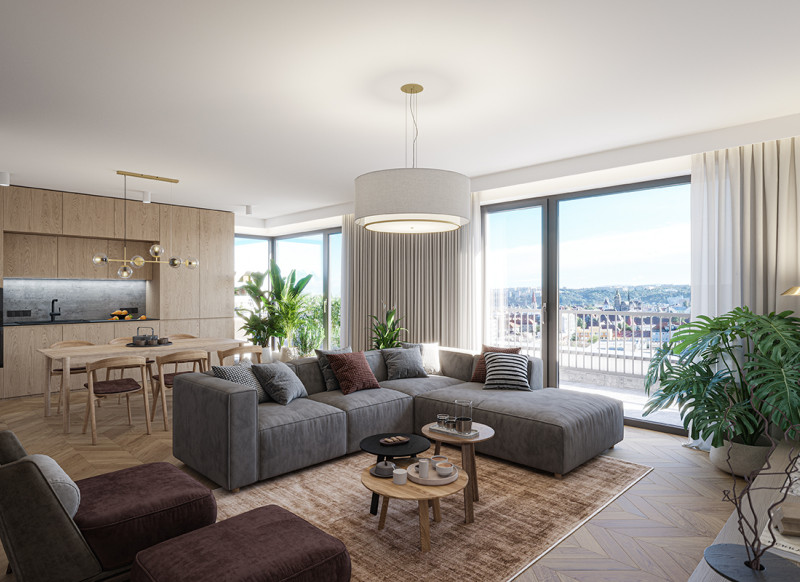 2 izbový byt s loggiou v projekte Huštáky Boutique Residence