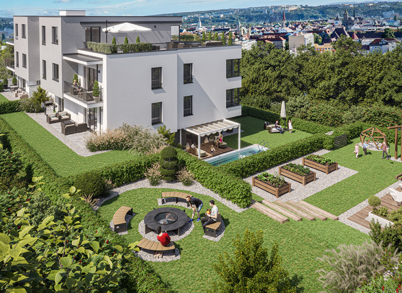 2 izbový byt s predzáhradkou v projekte Huštáky Boutique Residence